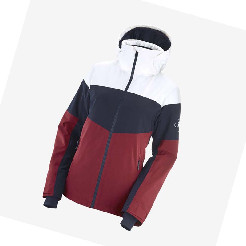 Women's Salomon SLALOM Ski Jackets Red | 41925-XUWE