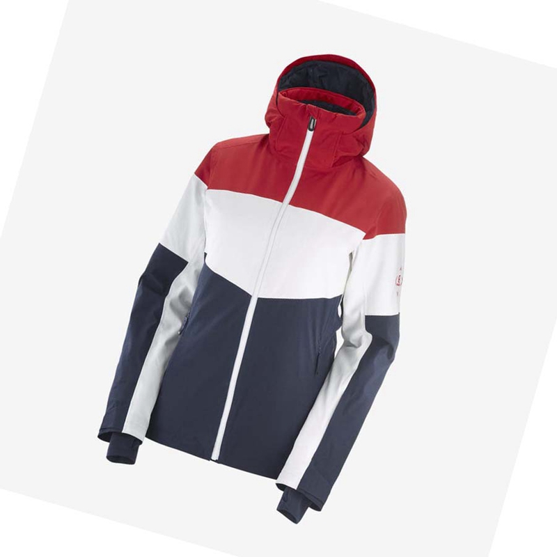 Women's Salomon SLALOM Ski Jackets White | 36528-NOTS