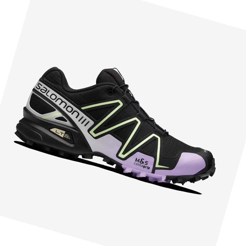 Women's Salomon SPEEDCROSS 3 Sneakers Black / Purple | 29150-WNEL