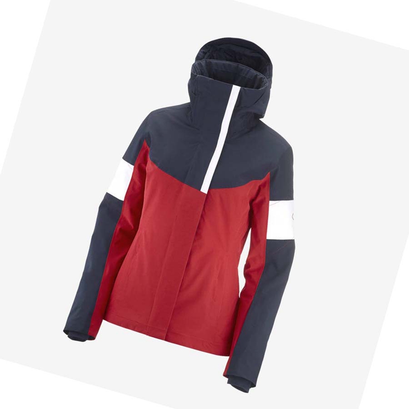 Women's Salomon SPEED Ski Jackets Red | 18795-MBWZ