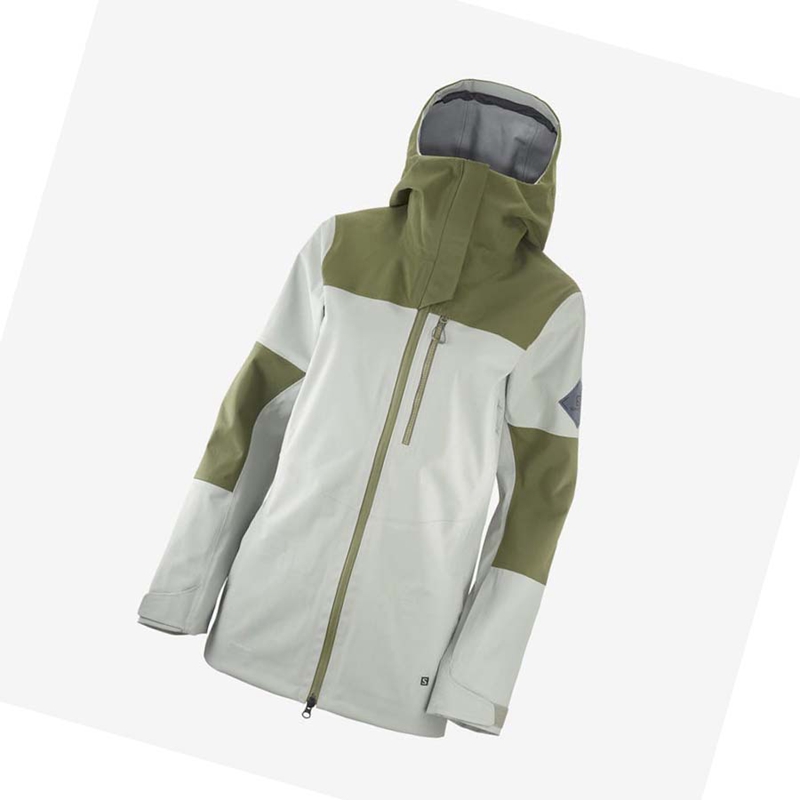 Women's Salomon STANCE 3L Ski Jackets Olive | 20854-HBXN