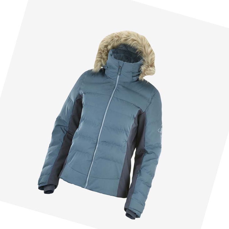 Women's Salomon STORMCOZY Ski Jackets Blue | 93021-RMPN