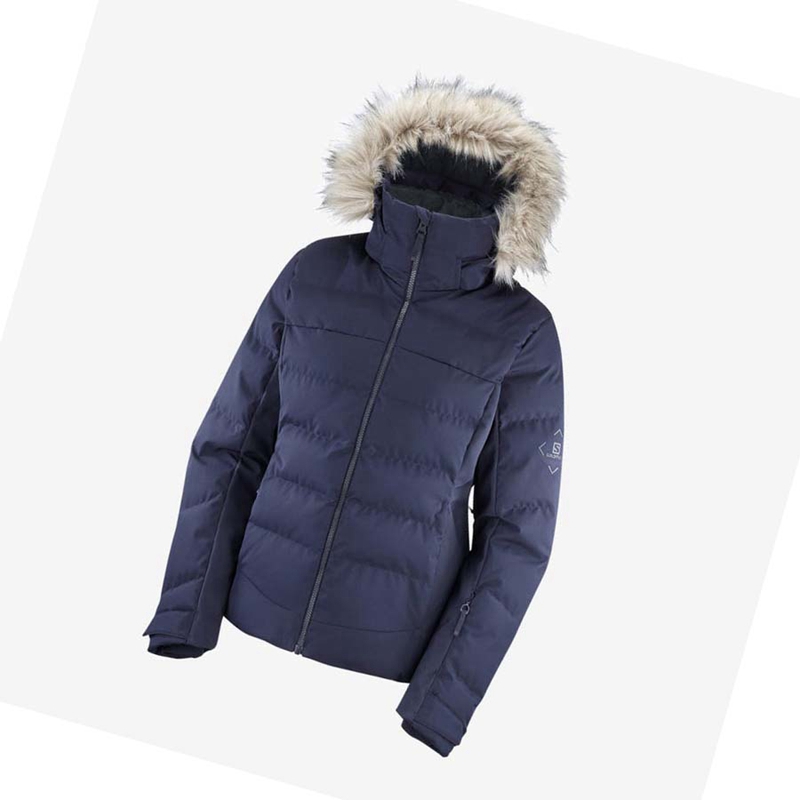 Women's Salomon STORMCOZY Ski Jackets Navy | 52918-HXZA