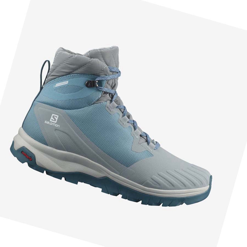 Women's Salomon WoVAYA BLAZE THINSULATE™ CLIMASALOMON™ WATERPROOF Hiking Shoes Blue | 58617-SKVD